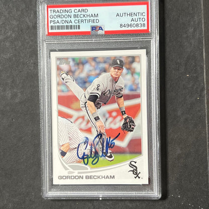 2013 Topps #28 Gordon Beckham Signed Card PSA Slabbed AUTO White Sox