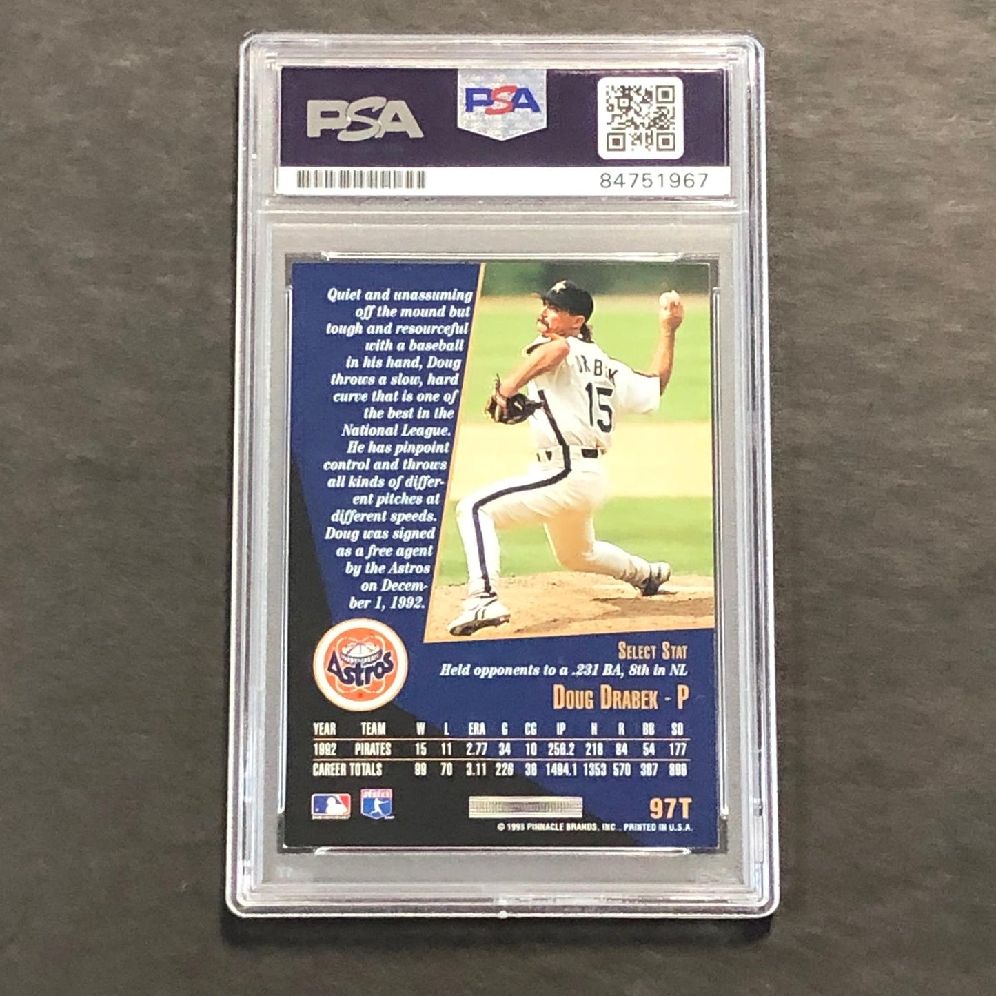 1993 Score Select #97T Doug Drabek Signed Card PSA Slabbed Auto Astros