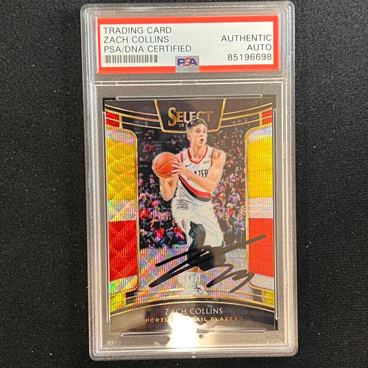 2018-19 Panini Select #92 ZACH COLLINS Signed Card AUT0 PSA Slabbed Blazers