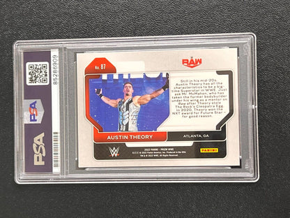 2022 Panini Prizm Contenders RAW #87 Austin Theory Signed Card AUTO PSA/DNA Slab