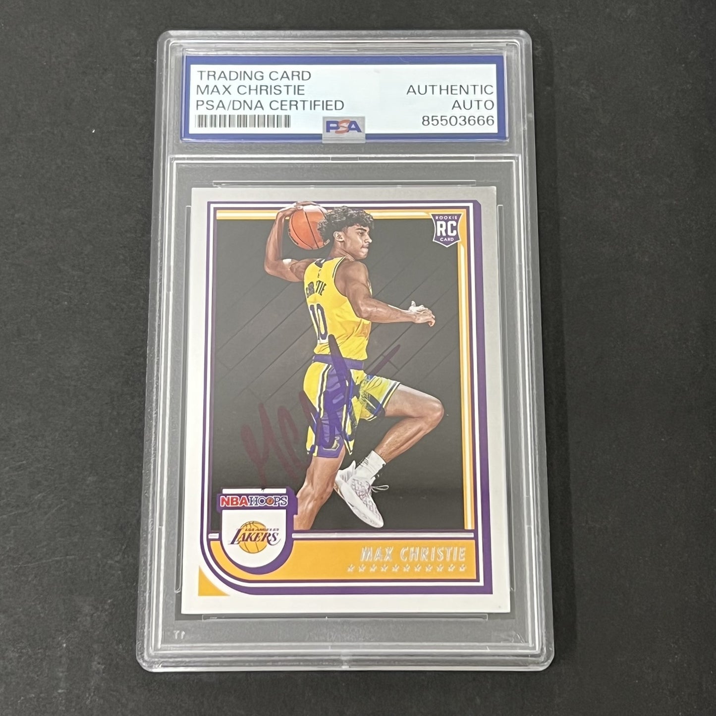 2022-23 Panini NBA Hoops #262 Max Christie Rookie signed card PSA