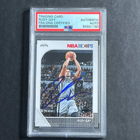 2019-20 NBA Hoops #173 Rudy Gay Signed AUTO PSA Slabbed Spurs