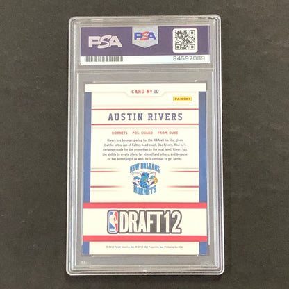 2012-13 NBA Hoops Draft Night #10 Austin Rivers Signed Card AUTO 10 PSA Slabbed