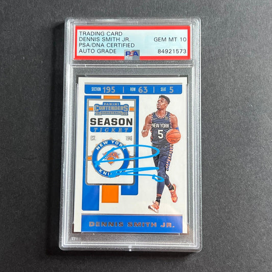 2019-20 Panini Contenders #27 Dennis Smith Jr. Signed Card AUTO PSA Slabbed Knic