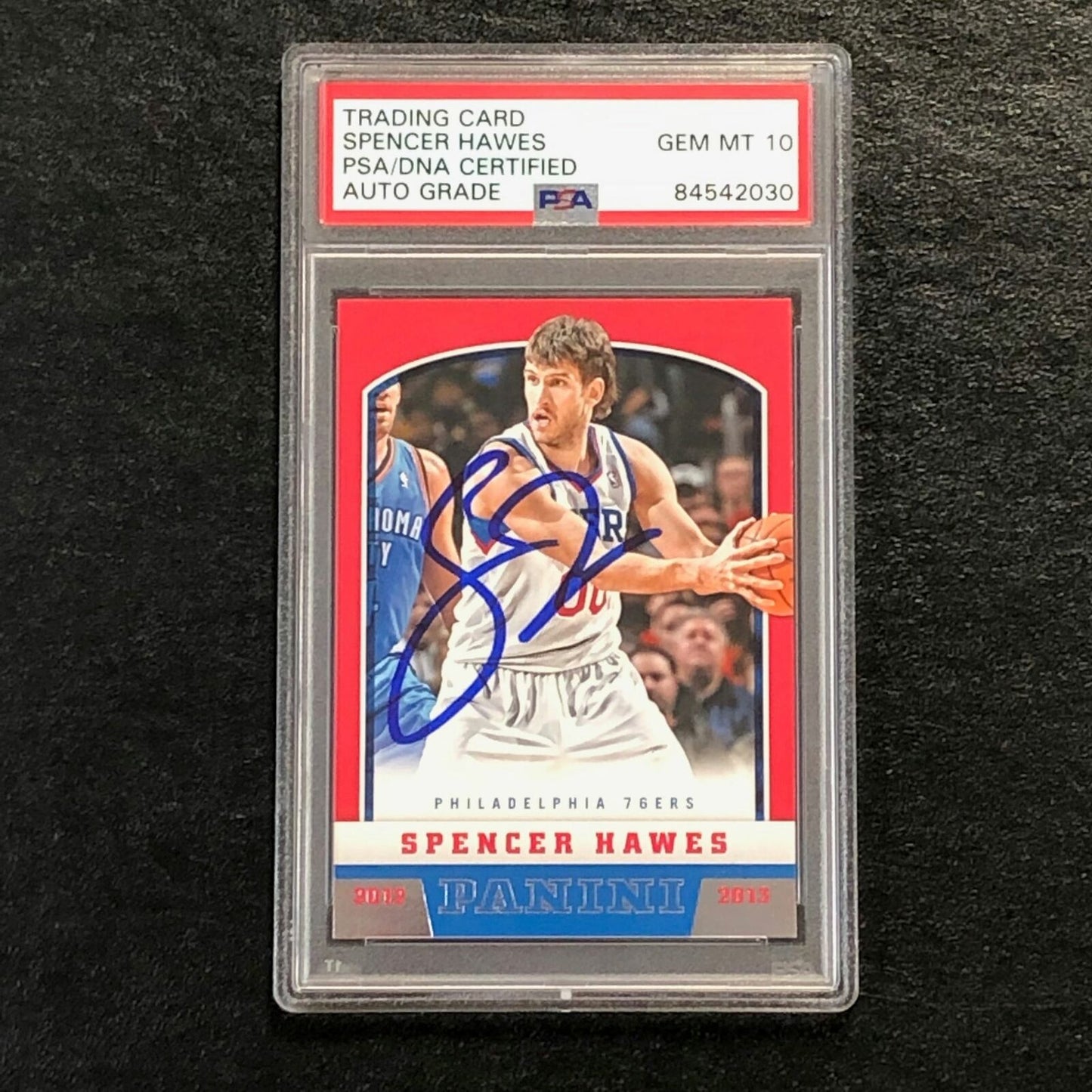 2012-13 Panini Basketball #154 Spencer Hawes Signed Card AUTO 10 PSA/DNA Slabbed