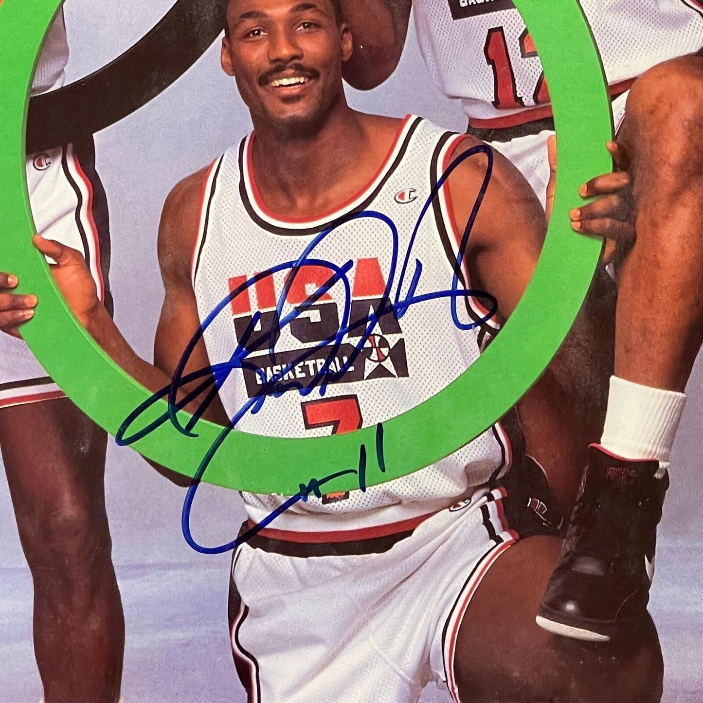 Karl Malone signed Magazine PSA/DNA Utah Jazz Autographed Team USA