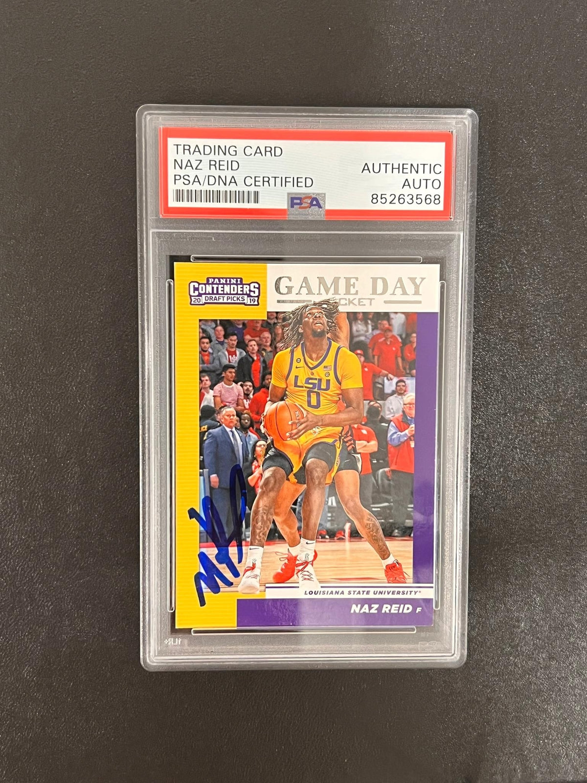 2019 Panini Contenders Draft Picks #24 Naz Reid Signed Card AUTO PSA Slabbed LSU