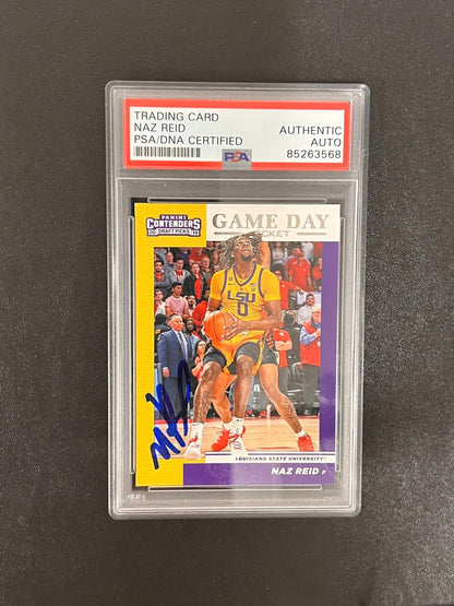 2019 Panini Contenders Draft Picks #24 Naz Reid Signed Card AUTO PSA Slabbed LSU