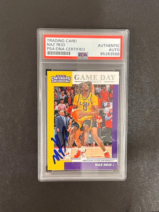 2019 Panini Contenders Draft Picks #24 Naz Reid Signed Card AUTO PSA Slabbed LSU