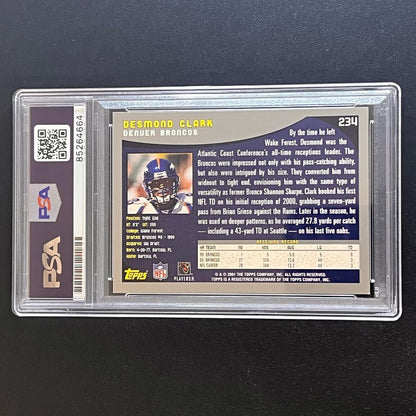2001-02 Topps #234 Desmond Clark Signed Card AUTO PSA Slabbed Broncos