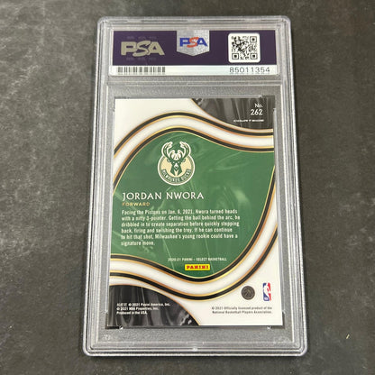 2020-21 Panini Select #262 Jordan Nwora Signed Card AUTO PSA/DNA Slabbed RC Buck