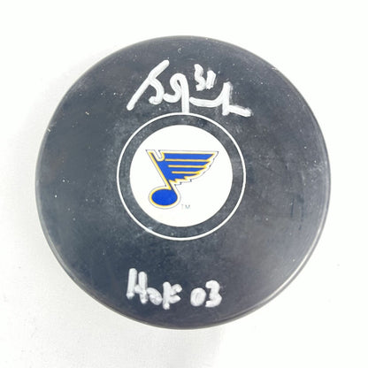 Grant Fuhr signed Hockey Puck BAS Beckett St. Louis Blues Autographed