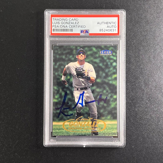 1998 Fleer #26 Luis Gonzalez Signed Card PSA Slabbed AUTO Astros