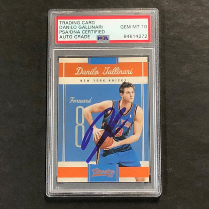 2010-11 Classics Timeless #57 Danilo Gallinari Signed Card AUTO 10 PSA Slabbed K