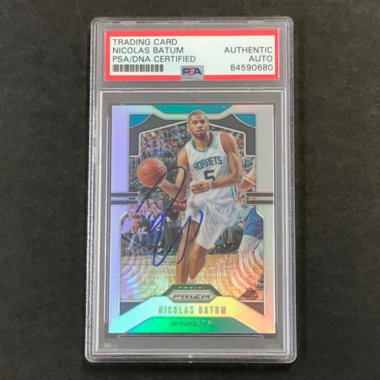 2019-20 Panini Prizm Silver #57 Nicolas Batum Signed Card AUTO PSA Slabbed Horne