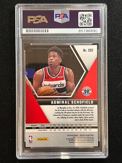 2019-20 Panini Mosaic #202 Admiral Schofield Signed Card AUTO PSA Slabbed RC Wiz