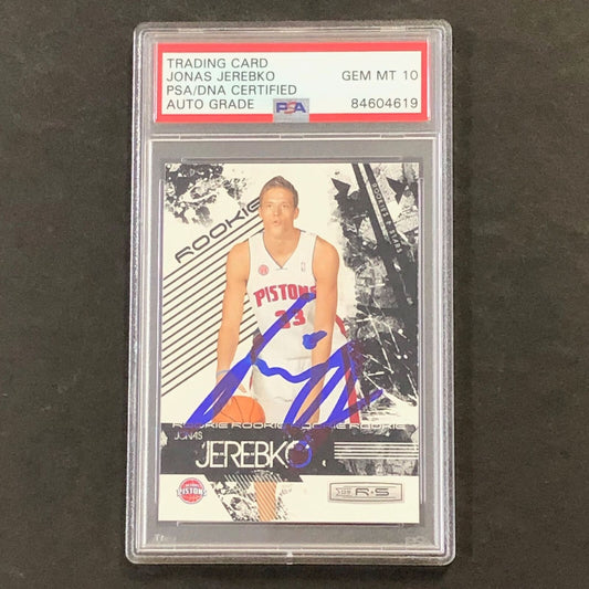 2009-10 Panini Rookies & Stars #118 Jonas Jerebko Signed Card AUTO 10 PSA Slabbe