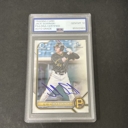 2022 1st Bowman Chrome #BCP-84 Jack Suwinski signed card PSA Auto 10
