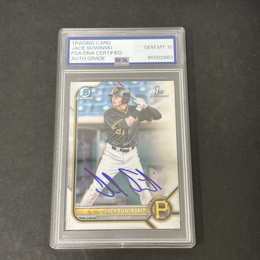 2022 1st Bowman Chrome #BCP-84 Jack Suwinski signed card PSA Auto 10