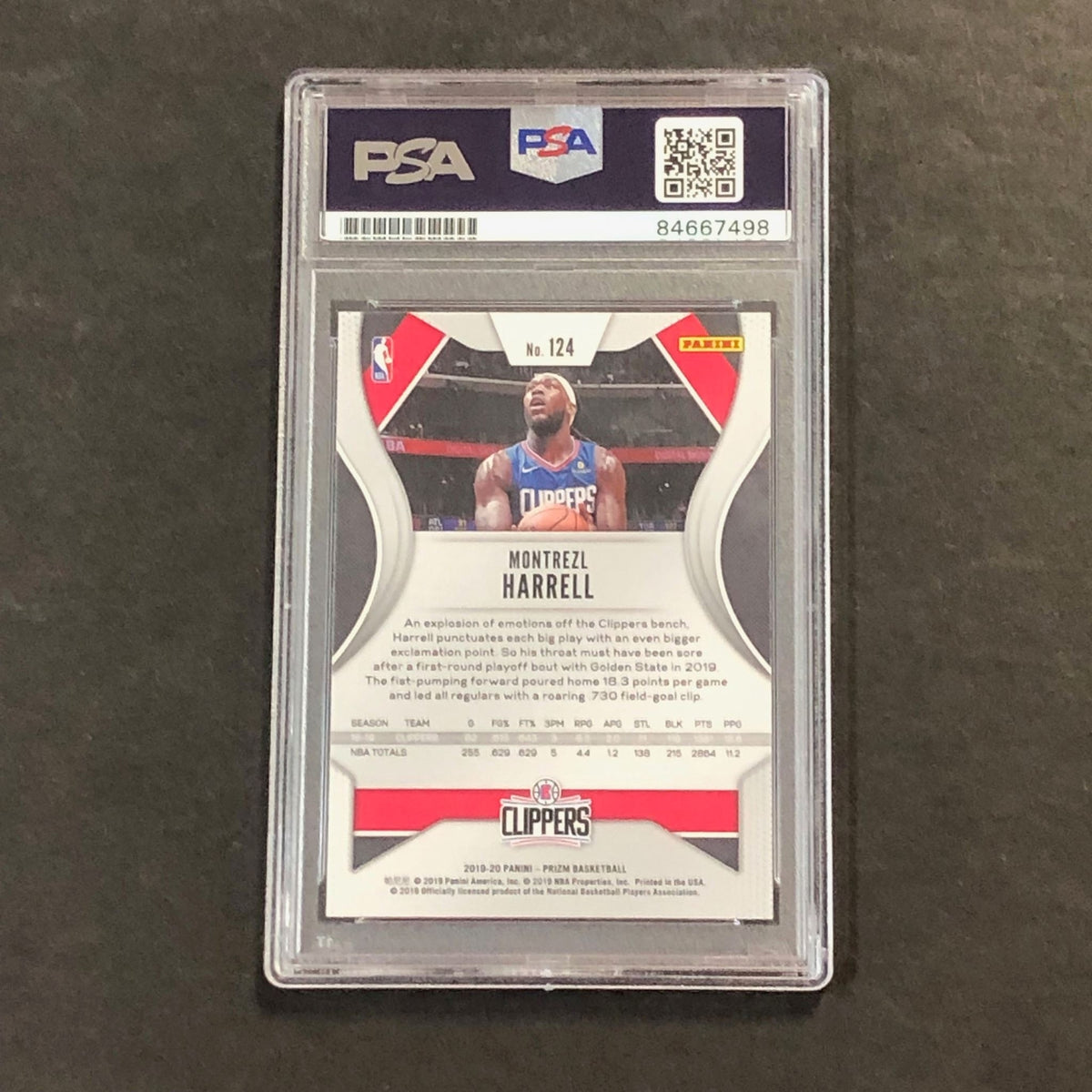 2019-20 Panini Prizm #124 Montrezl Harrell Signed Card PSA Slabbed Clippers