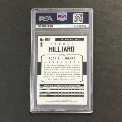 2015-16 NBA Hoops #297 Darrun Hilliard Signed Card AUTO PSA Slabbed RC Pistons