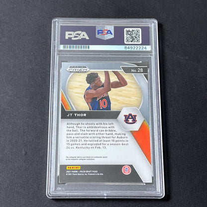 2021 Panini Prizm Draft Picks #28 JT Thor Signed Card AUTO PSA/DNA Slabbed RC Ho