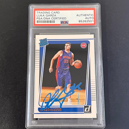 2021-22 Panini Donruss Rated Rookie #214 Luka Garza Signed Card AUTO PSA Slabbed