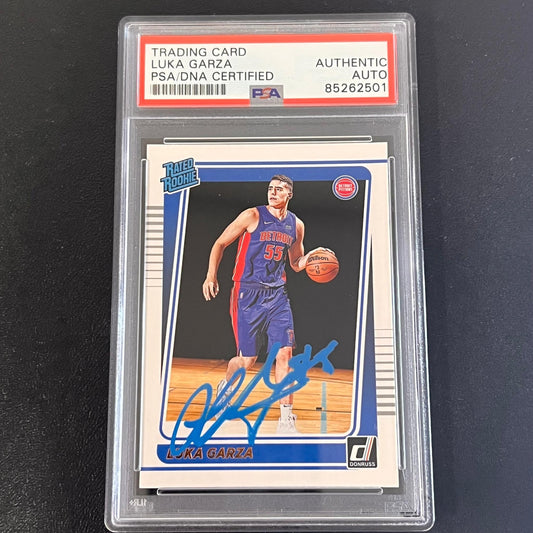 2021-22 Panini Donruss Rated Rookie #214 Luka Garza Signed Card AUTO PSA Slabbed