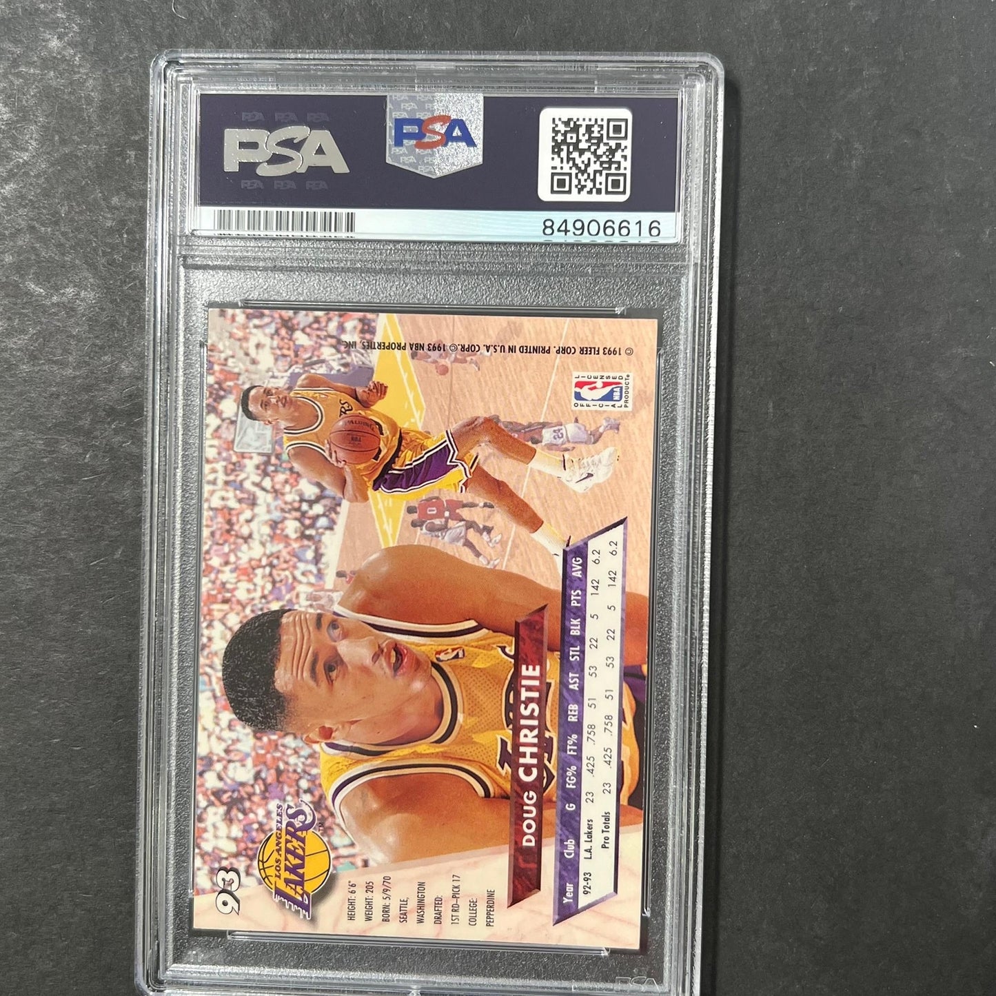 1993-94 Fleer Ultra #93 DOUG CHRISTIE Signed Card AUTO PSA Slabbed Lakers