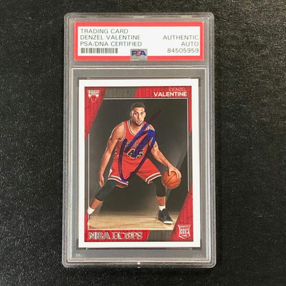 2017-18 Donruss Basketball #24 Denzel Valentine Signed Card AUTO PSA Slabbed RC