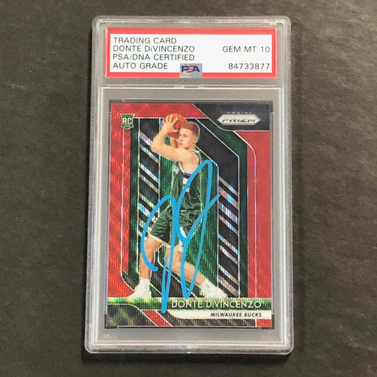2018-19 Panini Prizm #246 DONTE DIVINCENZO Signed Card AUTO 10 PSA/DNA Slabbed R