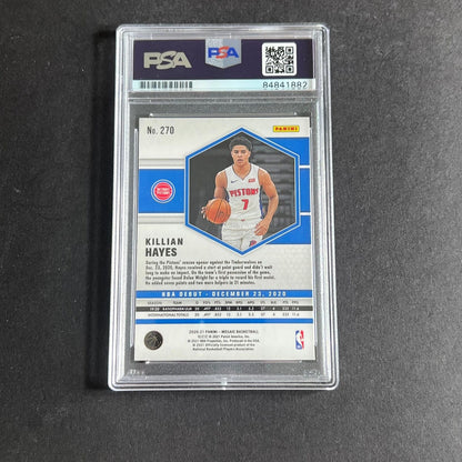 2020-21 Panini Mosaic #270 Killian Hayes Signed Card AUTO PSA Slabbed RC Pistons