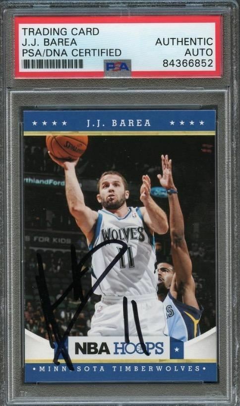 2012-13 NBA Hoops #122 JJ Barea Signed Card AUTO PSA/DNA Slabbed Timberwolves