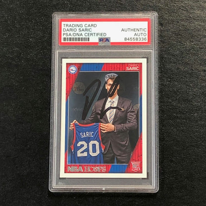 2016-17 NBA Hoops #299 Dario Saric Signed Card AUTO PSA Slabbed RC 76ers