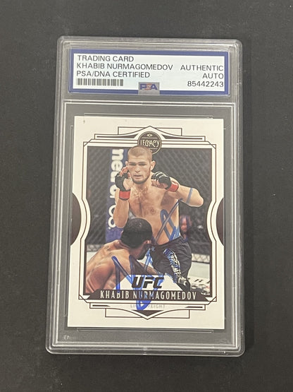 2021 Panini Chronicles Legacy UFC #42 Khabib Nurmagomedov signed card PSA