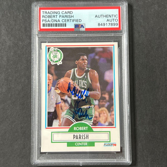 1990 Fleer #13 Robert Parish Auto Signed Card PSA/DNA Encapsulated Boston Celtic