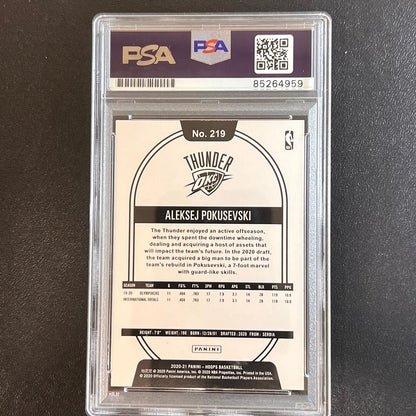 2020-21 Panini NBA Hoops #219 Aleksej Pokusevski Signed Card AUTO PSA Slabbed RC