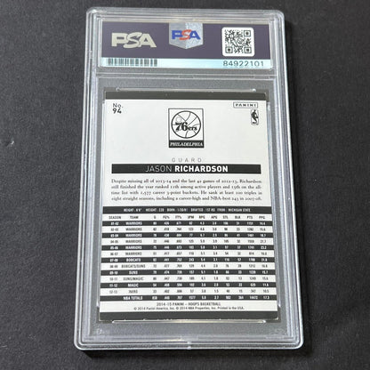 2014-15 NBA Hoops #94 Jason Richardson Signed Card AUTO GRADE 10 PSA Slabbed 76e