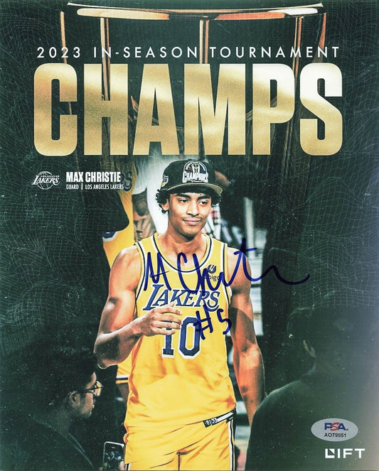 MAX CHRISTIE Signed 8x10 photo PSA/DNA Los Angeles Lakers Autographed