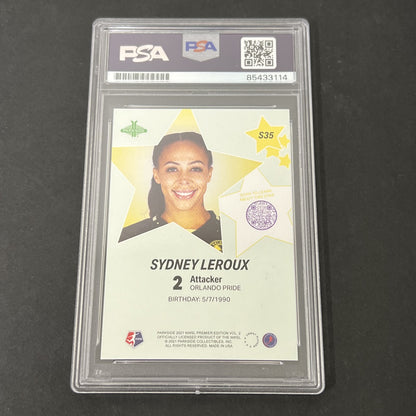 2021 NWSL Premier Edition Vol. 2 #S35 Sydney Leroux signed card PSA Auto 10