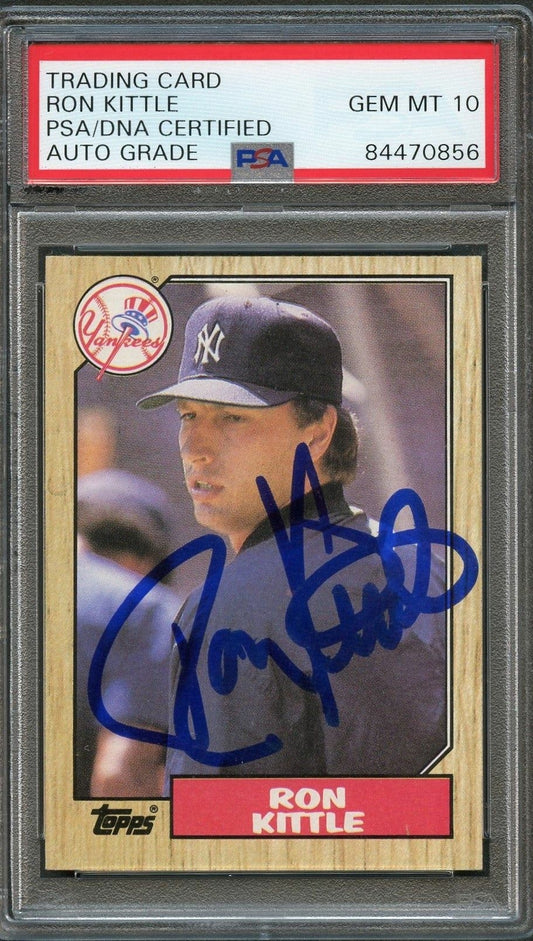 1987 TOPPS #584 Ron Kittle Signed Card PSA Slabbed Auto 10 Yankees