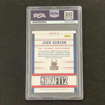 2012-13 Panini Hoops Draft Night #13 John Henson Signed Card PSA Slabbed Bucks