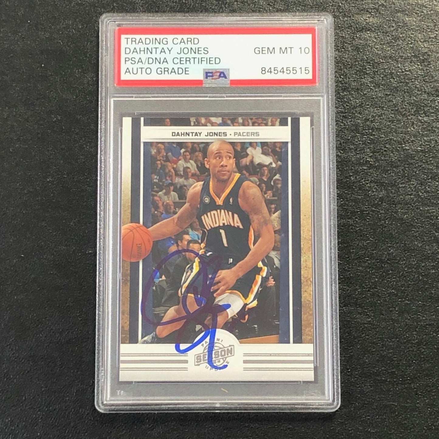 2009-10 Panini Season Update #97 Dahntay Jones Signed Card AUTO 10 PSA Slabbed P