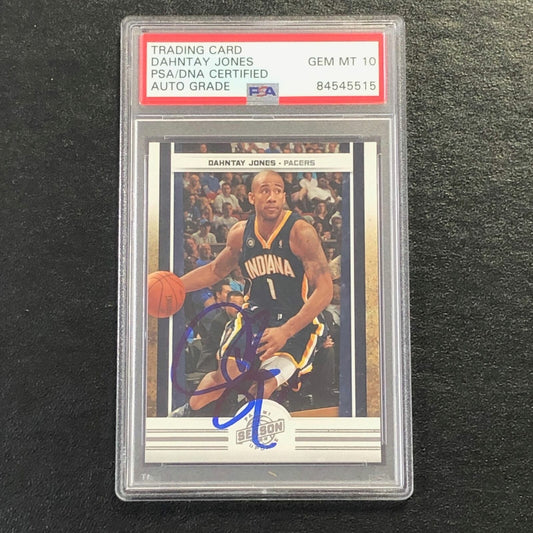 2009-10 Panini Season Update #97 Dahntay Jones Signed Card AUTO 10 PSA Slabbed P