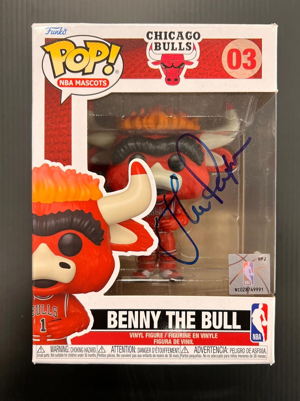 John Paxson Signed Funko Pop Benny the Bull PSA/DNA Bulls Auto