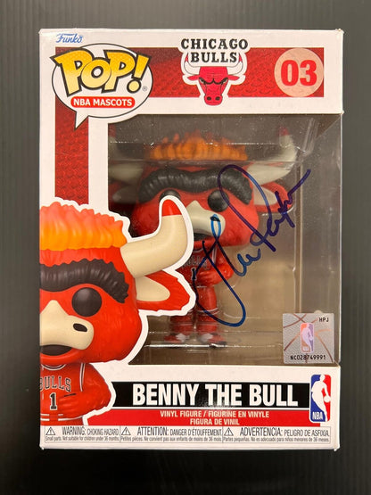 John Paxson Signed Funko Pop Benny the Bull PSA/DNA Bulls Auto