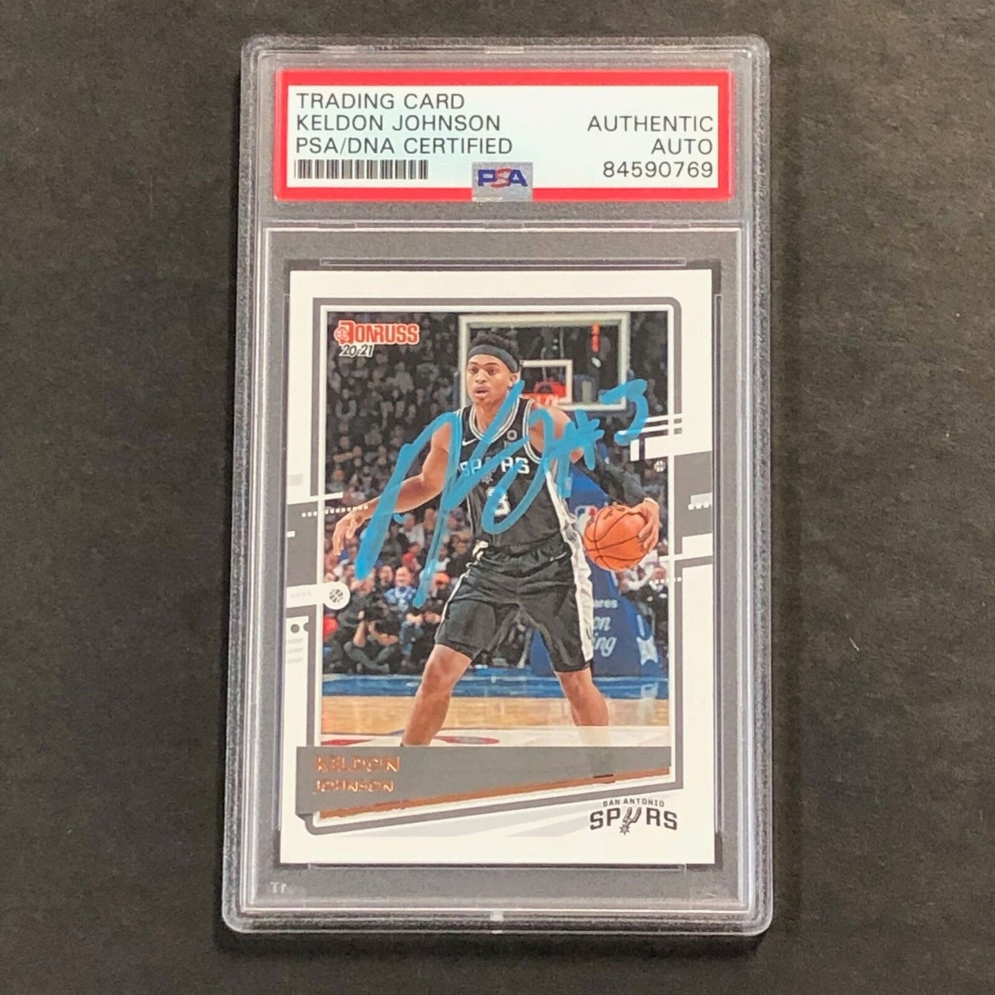 2020-21 Donruss #152 Keldon Johnson Signed Card Auto PSA Slabbed Spurs