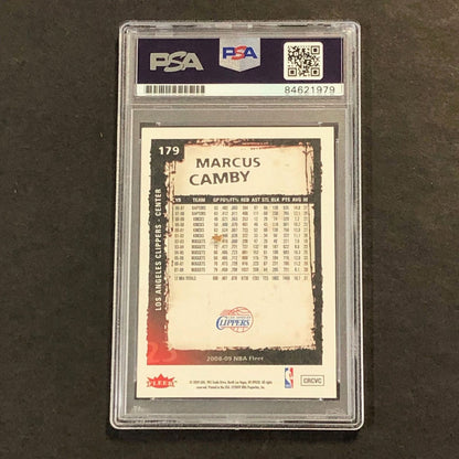 2008-09 Fleer #179 Marcus Camby Signed AUTO PSA Slabbed Clippers