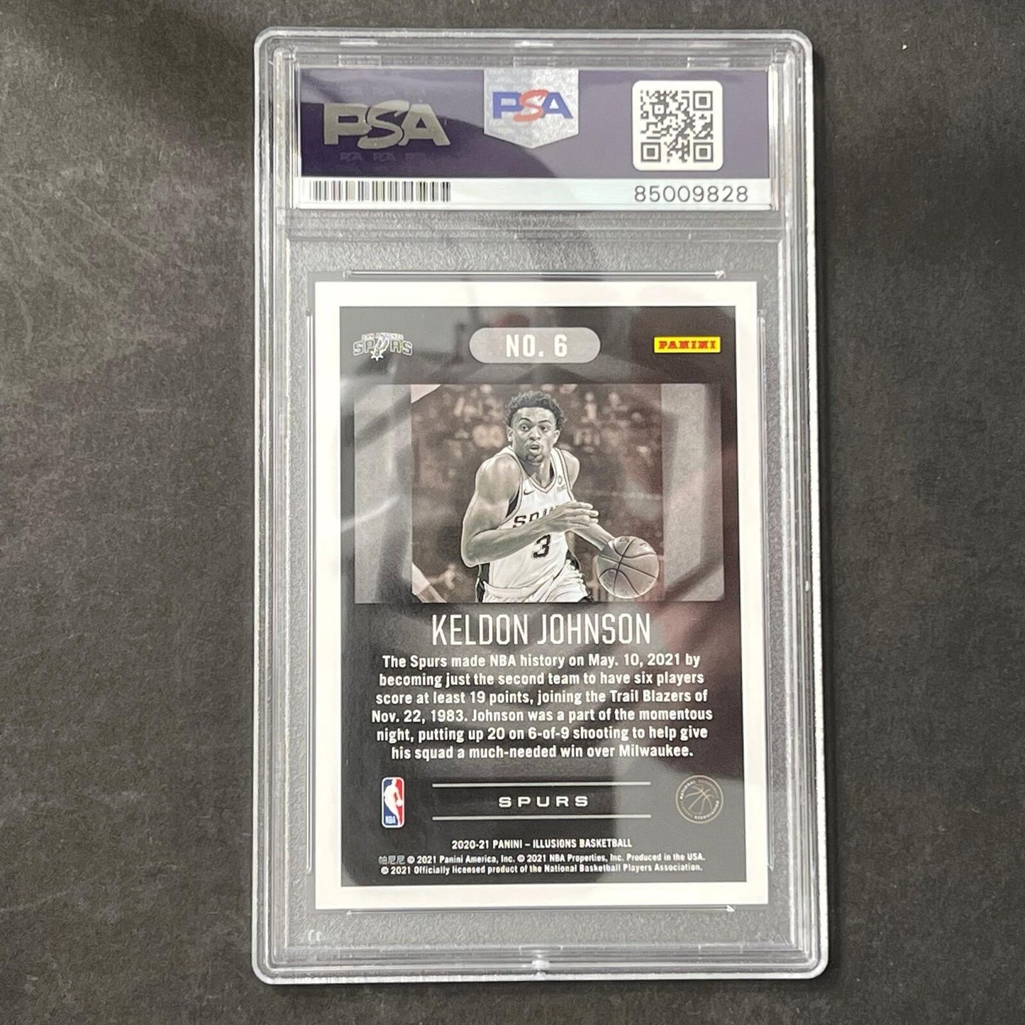2020-21 Panini Illusions #6 Keldon Johnson Signed Card Auto PSA Slabbed Spurs