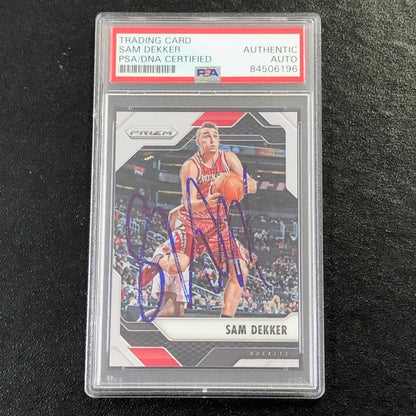 2016-17 Panini Prizm #229 Sam Dekker Signed Card AUTO PSA Slabbed Rockets